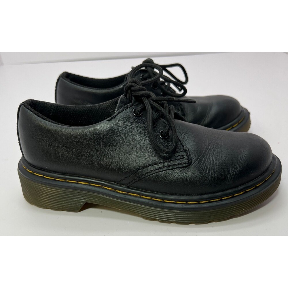 Dr. Martens 1461 J Kids sz US 12 EU 29 Black Leather Oxfords Lace Up Flats Shoes